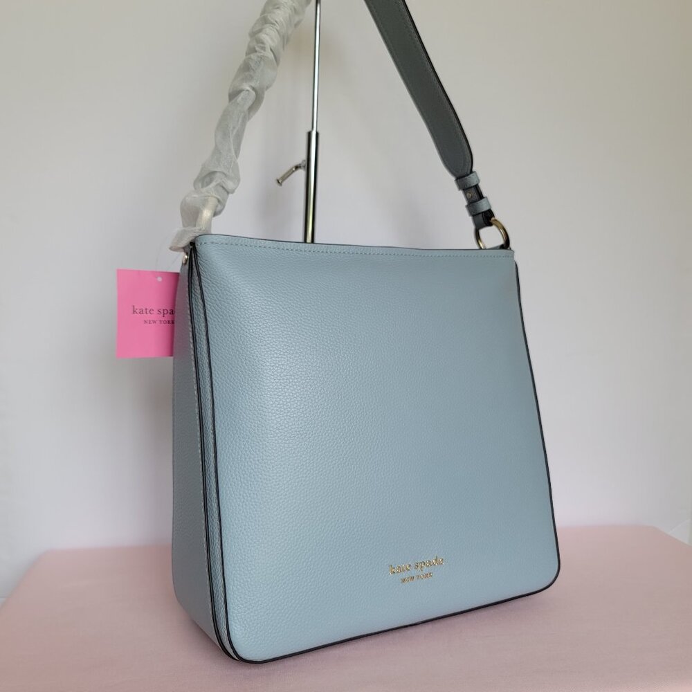 KATE SPADE Hudson Pebbled Leather Large Hobo Bag- Ocean Beach color 🎈$198.⭐ - Picture 3 of 16